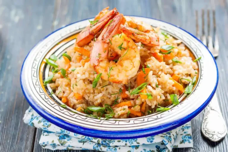 Un rico arroz con camarones