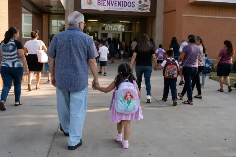 Llevando los hijos a la escuela